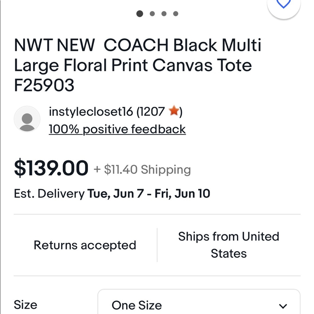 Beautiful Coach bag. this bag is on eBay for $139 I will match that price - Picture 14 of 16